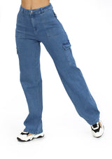 HM-P-40668 Medium Denim Pantalón de Mujer