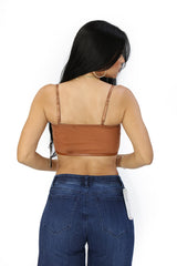 HM-T-55709 Brown Top de Mujer