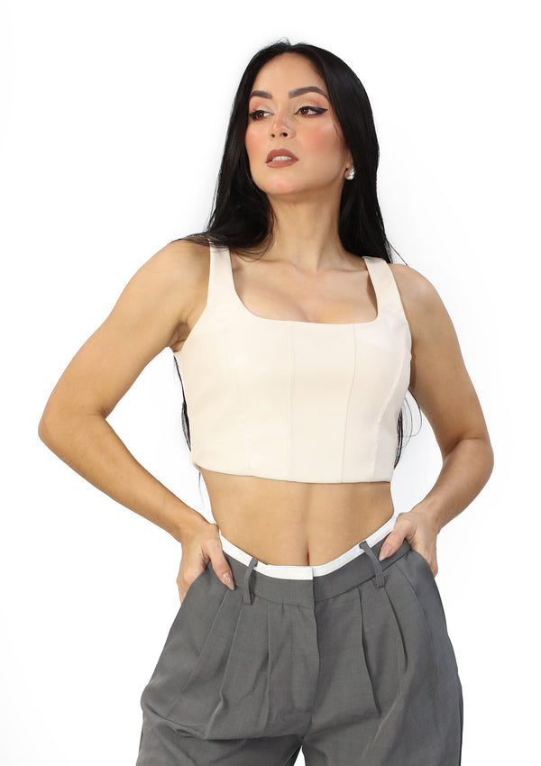 HM-T-57027 Ivory Blusa de Mujer