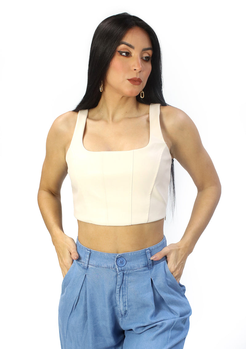 HM-T-57027 Ivory Blusa de Mujer