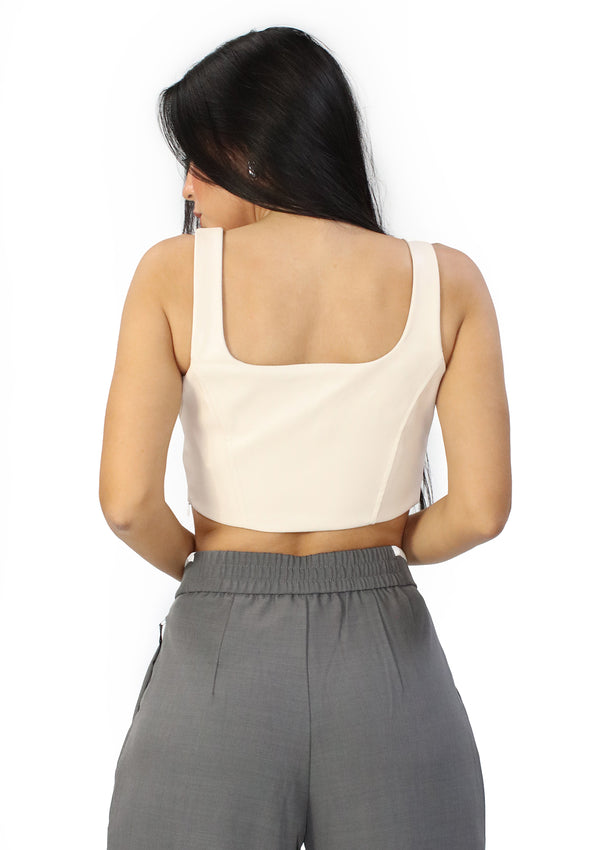 HM-T-57027 Ivory Blusa de Mujer