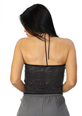 HM-T-57114 Black Silver Blusa de Mujer