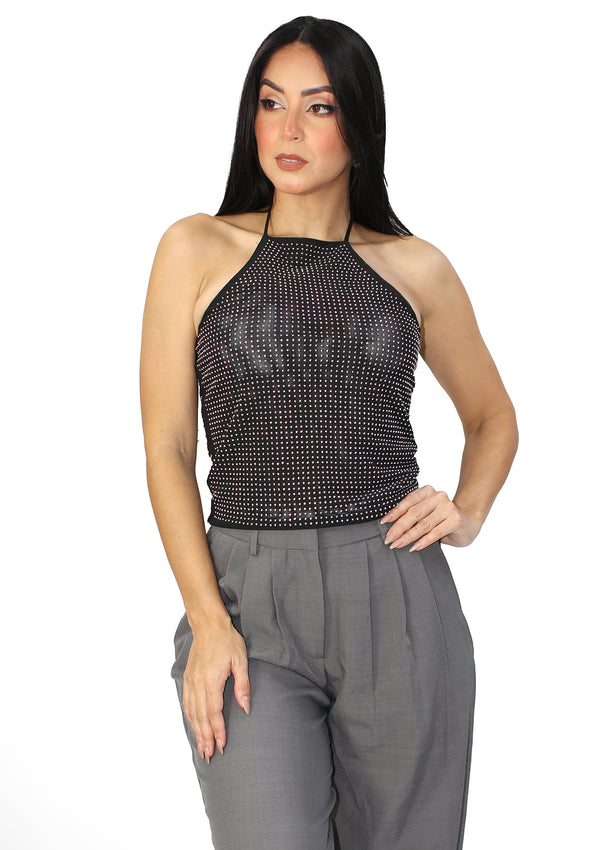 HM-T-57114 Black Silver Blusa de Mujer