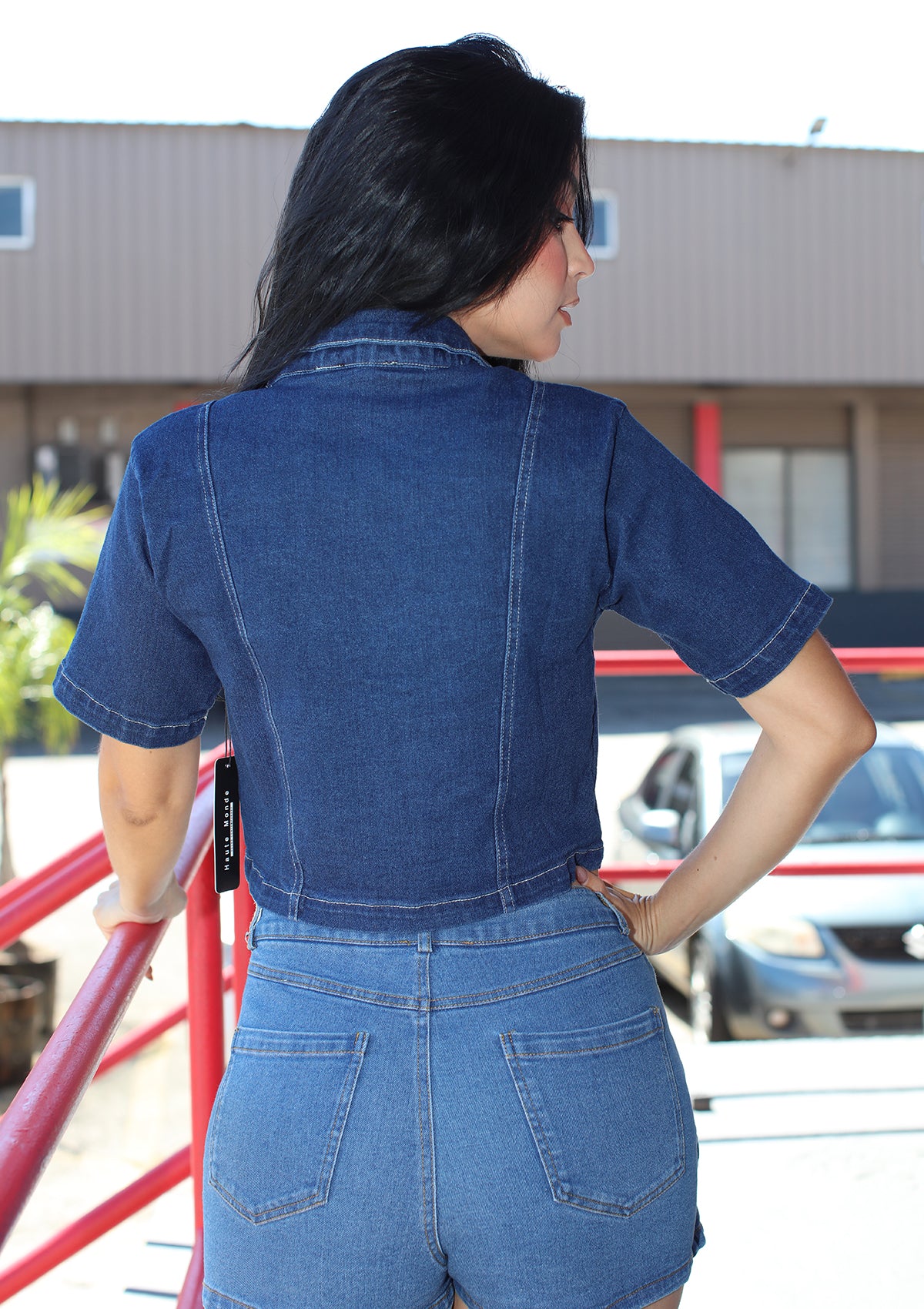 HM-T-57409 Dark Denim Blusa de Mujer