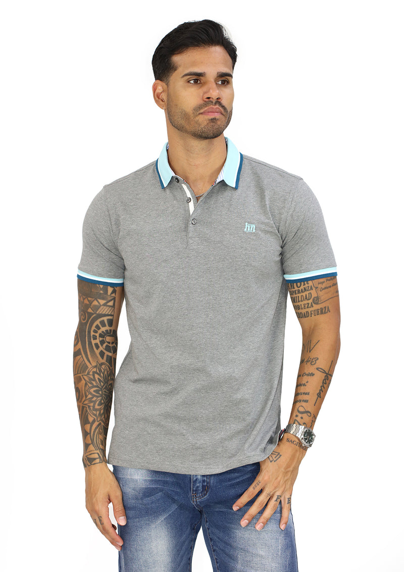 HN04374 Grey Mens Polo by HN