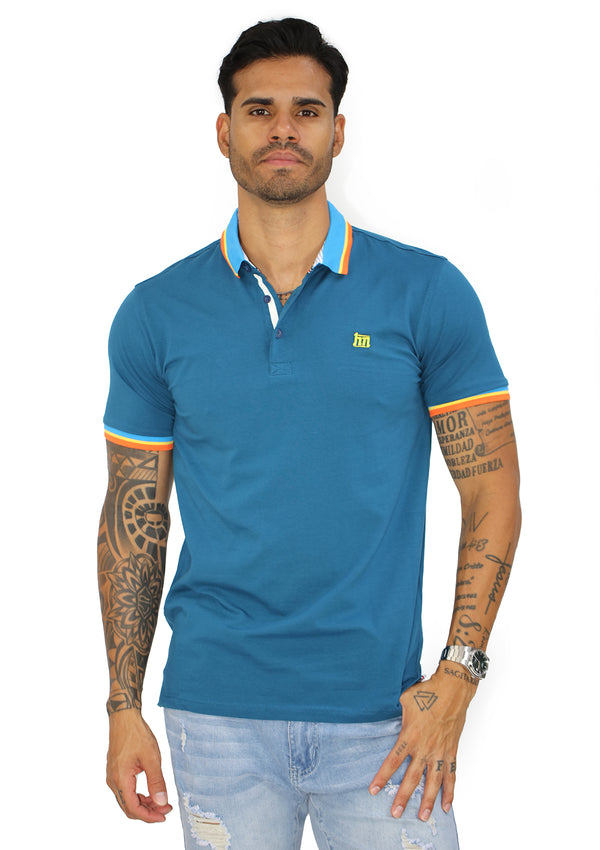 HN04377 Blue Mens Polo by HN