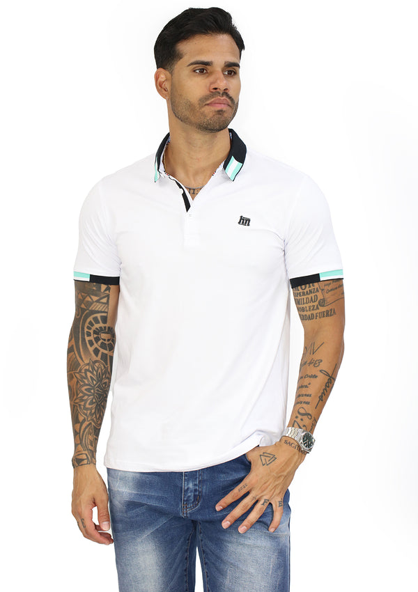 HN04386 White Mens Polo by HN