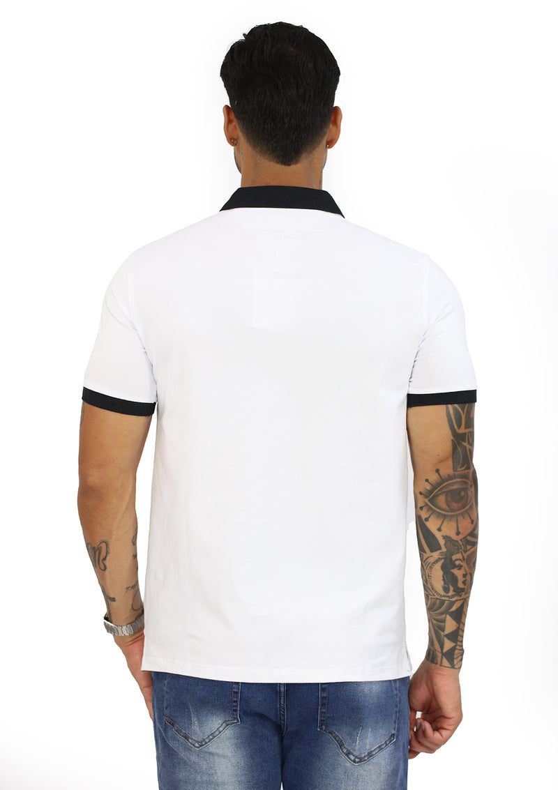 HN04386 White Mens Polo by HN