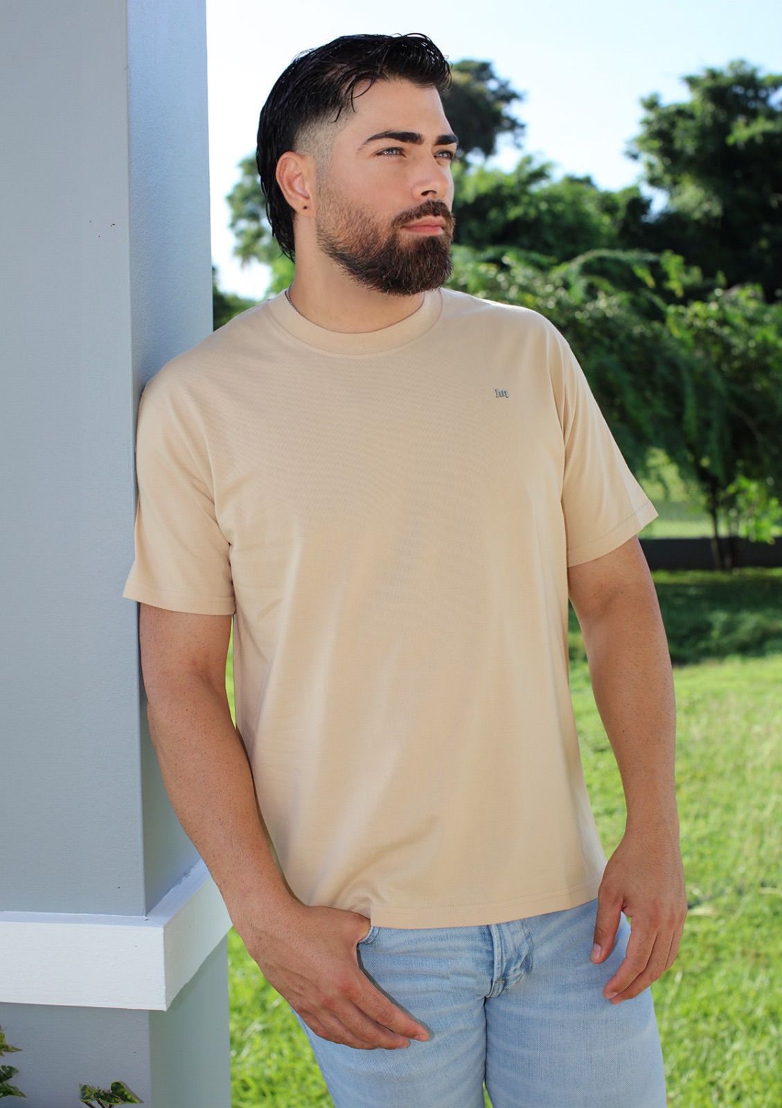 HN-04392 Beige Men's T-Shirt by HN