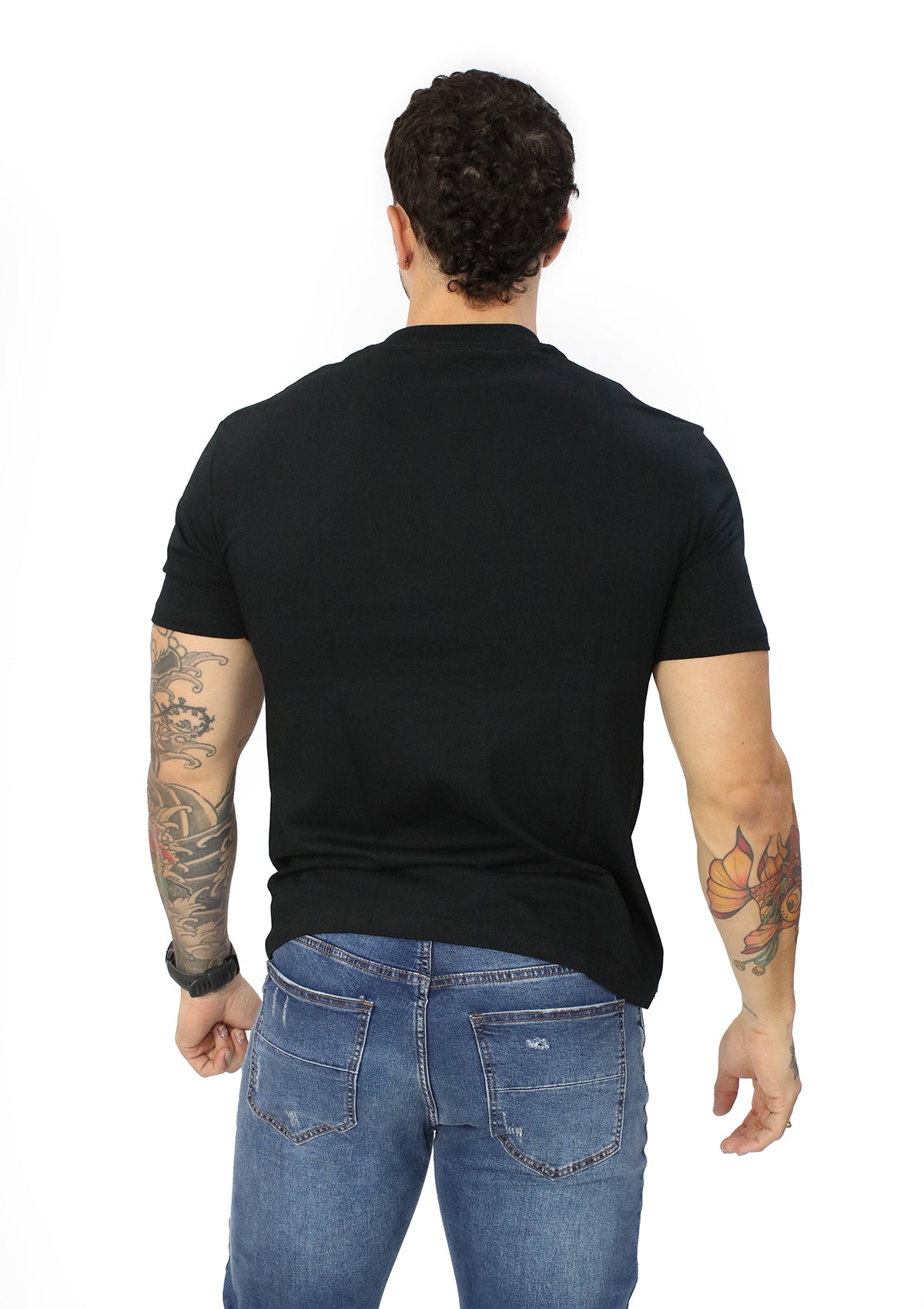 HN-04473 Black Men's T-Shirt by HN