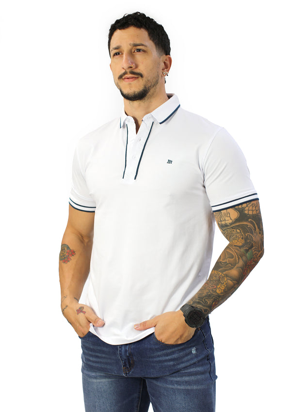 HN-04480 White Mens Polo by HN