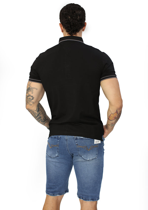 HN-04482 Black Mens Polo by HN