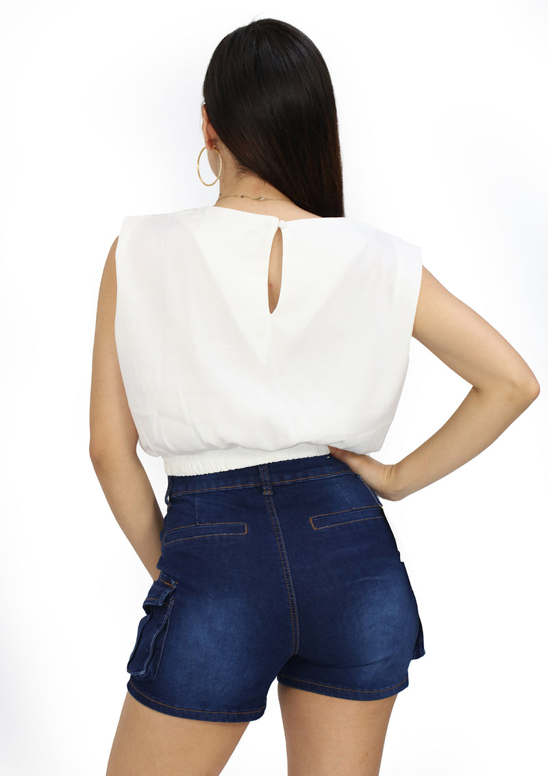 HYHF24A543 White Blusa de Mujer