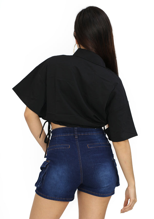 HYHF24A649 Black Blusa de Mujer