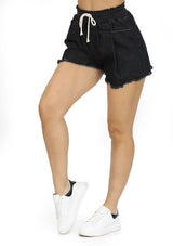 HYHF24C352 Black Denim Short de Mujer