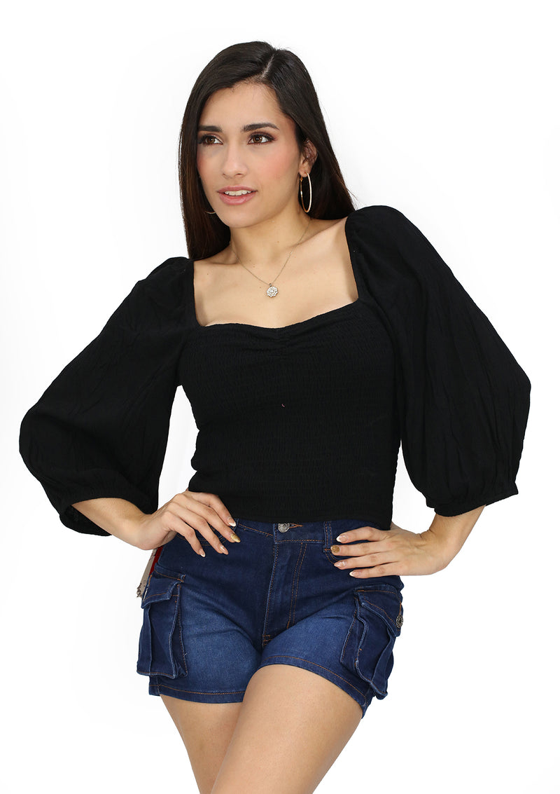 HYHF24F188 Black Blusa de Mujer