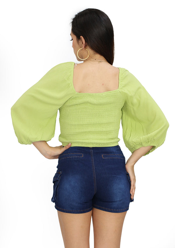 HYHF24F188 Green Blusa de Mujer