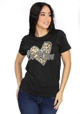 IN-Y300-CH Black Heart Be Mine Blusa de Mujer