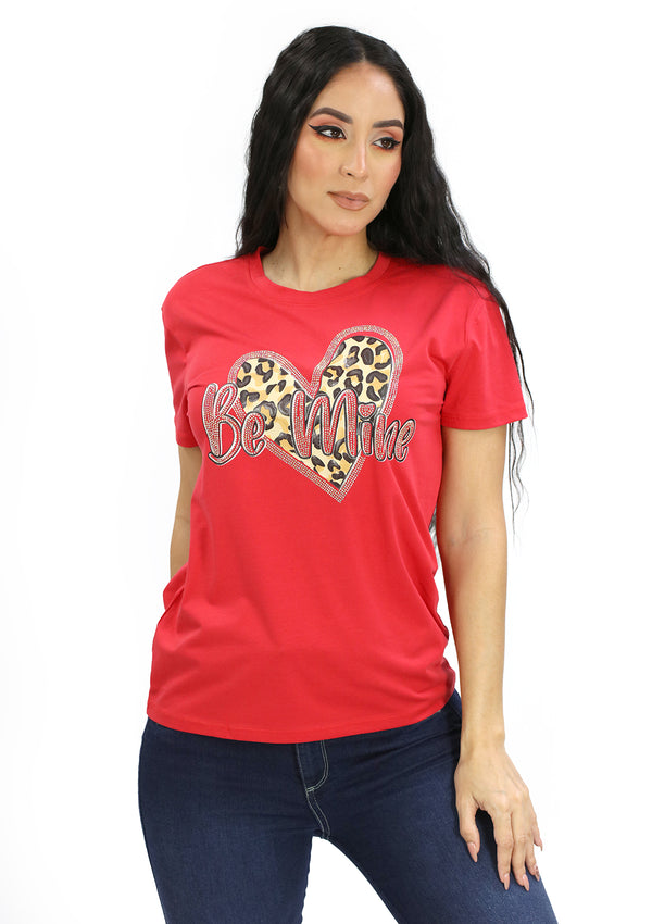 IN-Y300-CH Red Heart Be Mine Blusa de Mujer