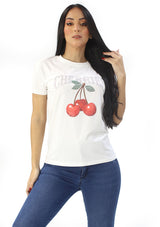 IN-Y300-CH White Cherries Blusa de Mujer