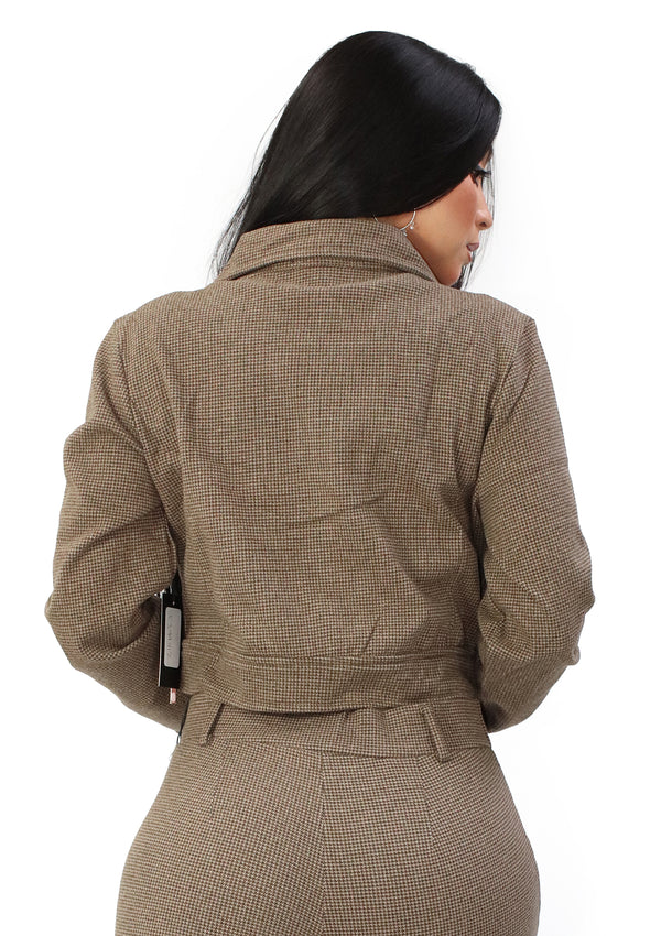 IR-IJ-99412 Brown Jacket de Mujer