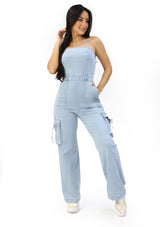 IR-IP-9071 Light Denim Jumpsuit de Mujer