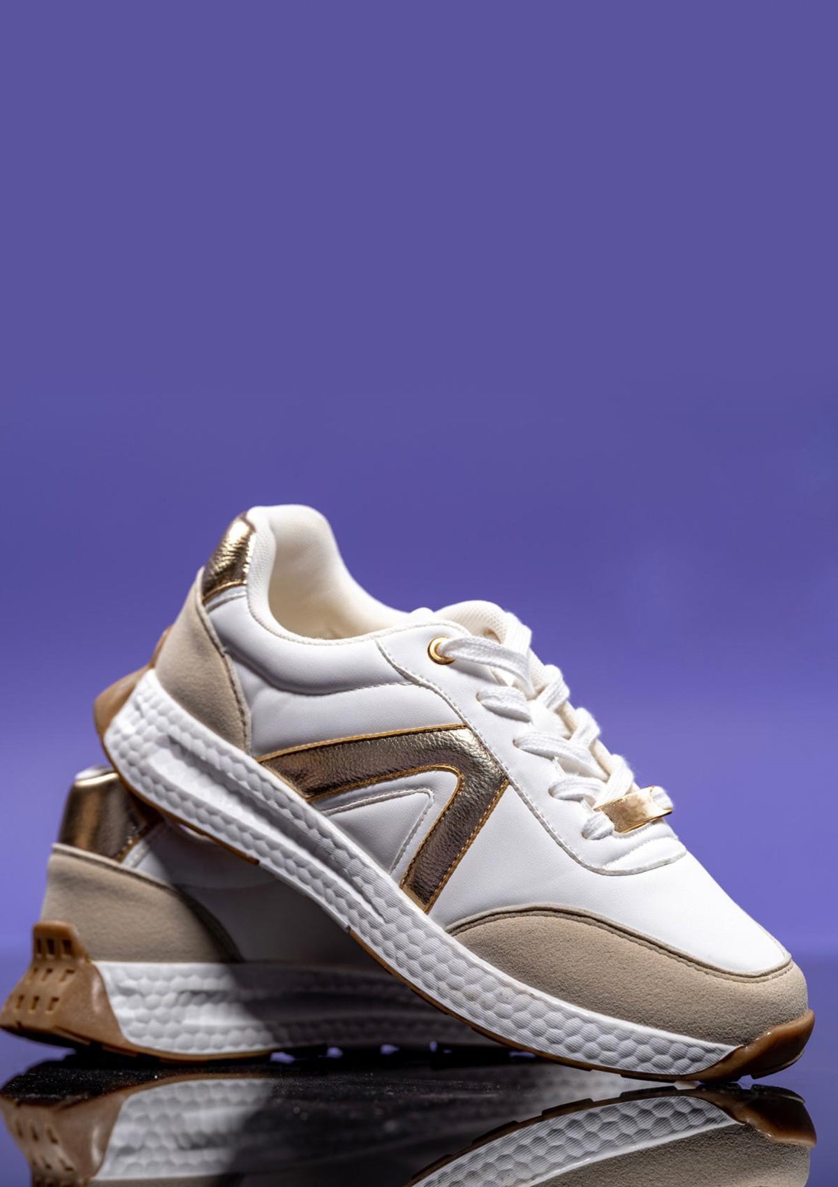 JC-ESTRELLA White / Gold Menina Women Shoes