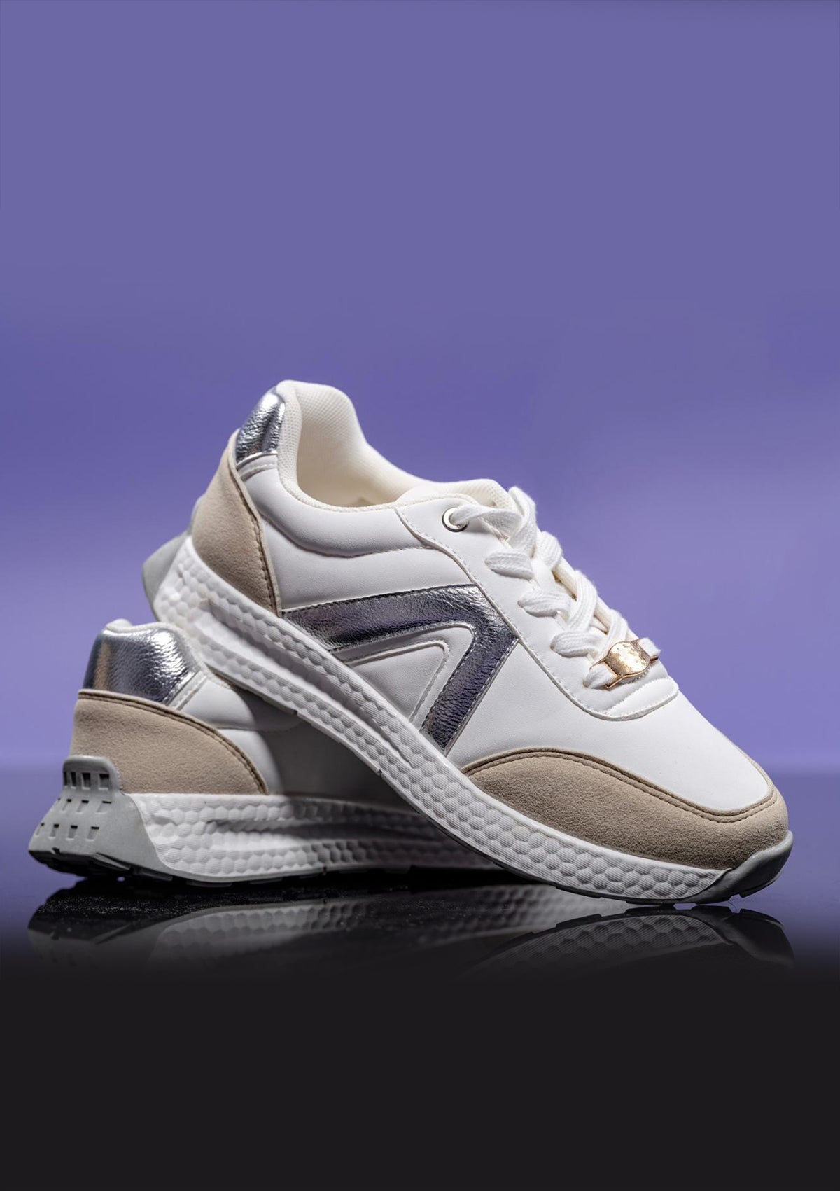 JC-ESTRELLA White / Silver Menina Women Shoes