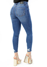 KK-23242-QM Medium Denim Skinny Jeans