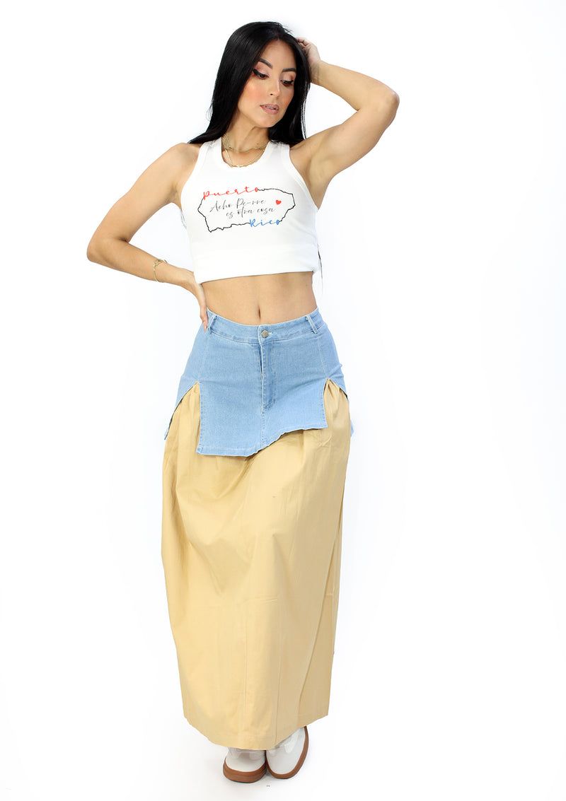 LC-4336 Beige Skirt Woman by LC