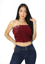 LC-51043 Burgundy Blusa de Mujer