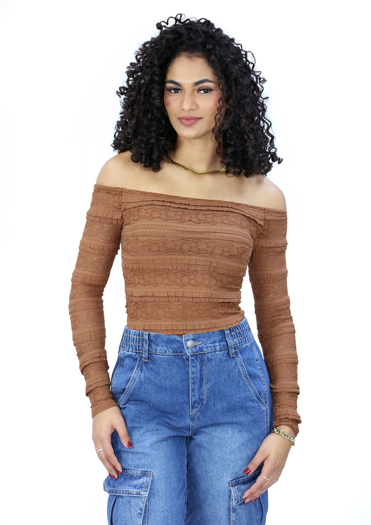 LC-A-6565 Chocolate Blusa de Mujer – Pompis Stores