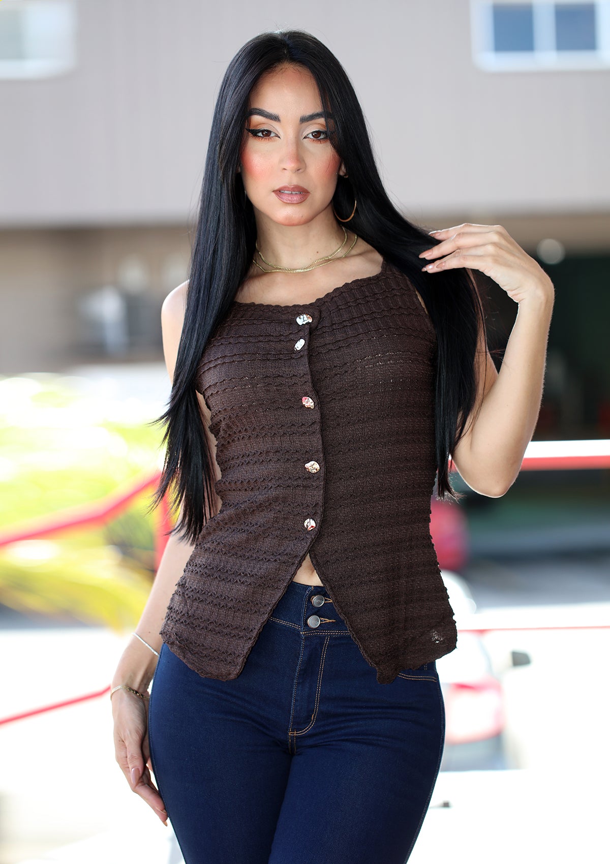 LC-A-6721 Chocolate Blusa de Mujer