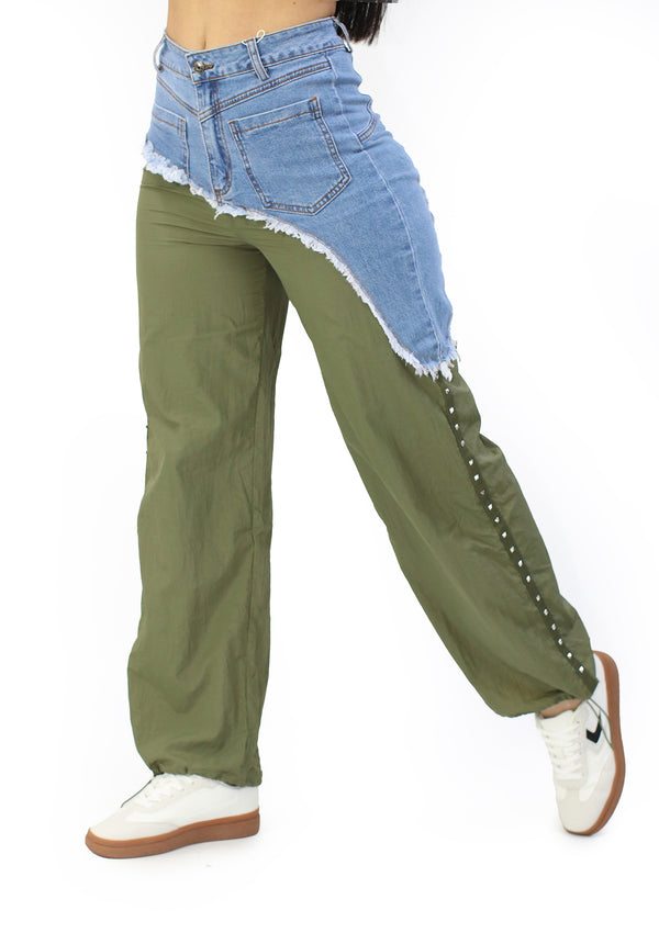 LC-S-0253 Green Pantalon de Mujer