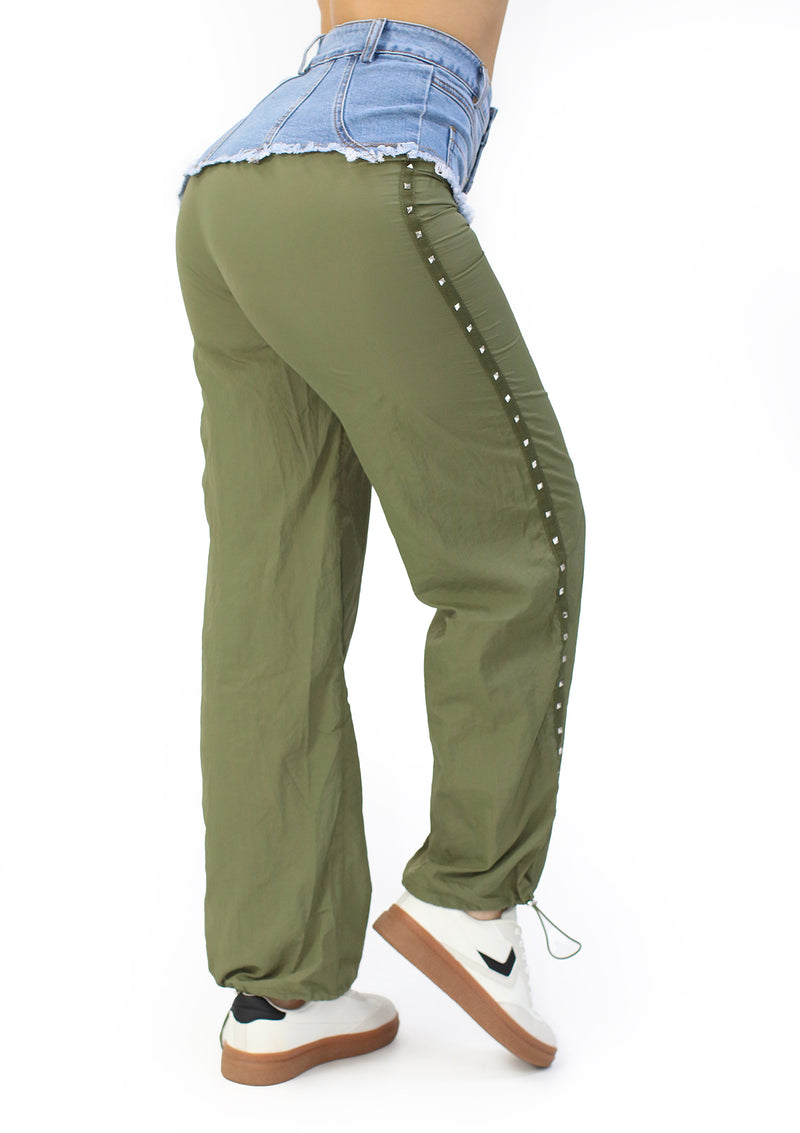 LC-S-0253 Green Pantalon de Mujer