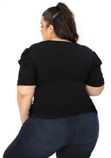 LCUA687 Black Blusa de Mujer Plus