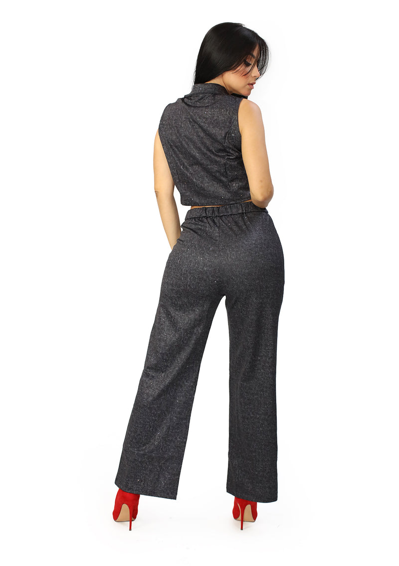 LD-8829-L Black Pant Set de Mujer