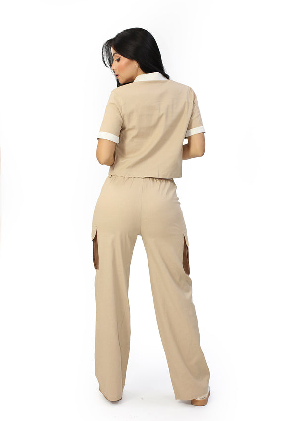 LD-8835-L Khaki Cargo Set de Mujer
