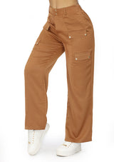 LPB142 Mocha Pantalón Cargo de Mujer