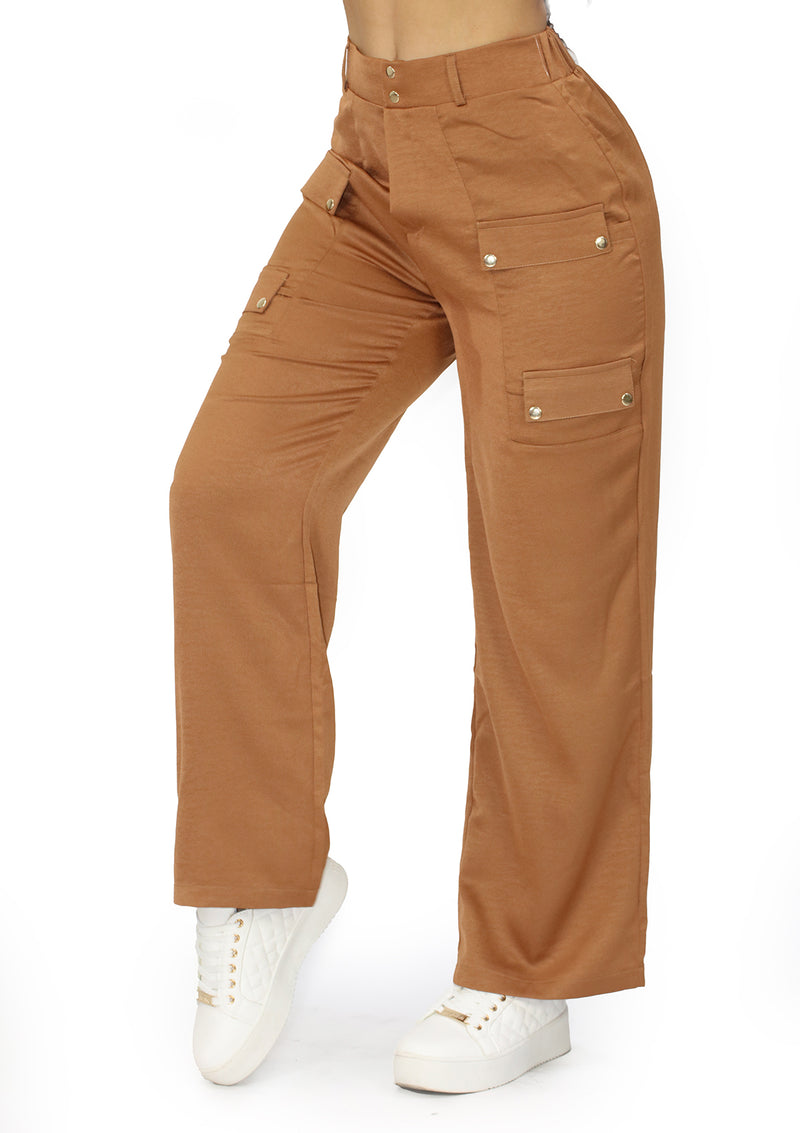 LPB142 Mocha Pantalón Cargo de Mujer