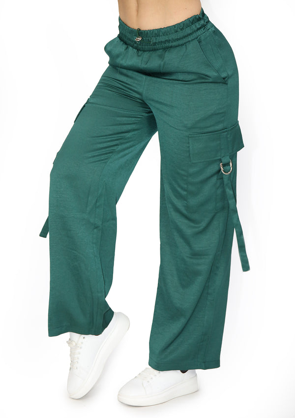 LPCARGOS01 Midnight Green Pantalón Cargo de Mujer