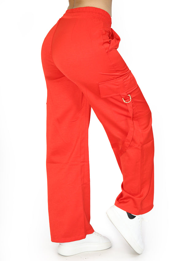 LPCARGOS01 Scarlet Red Pantalón Cargo de Mujer
