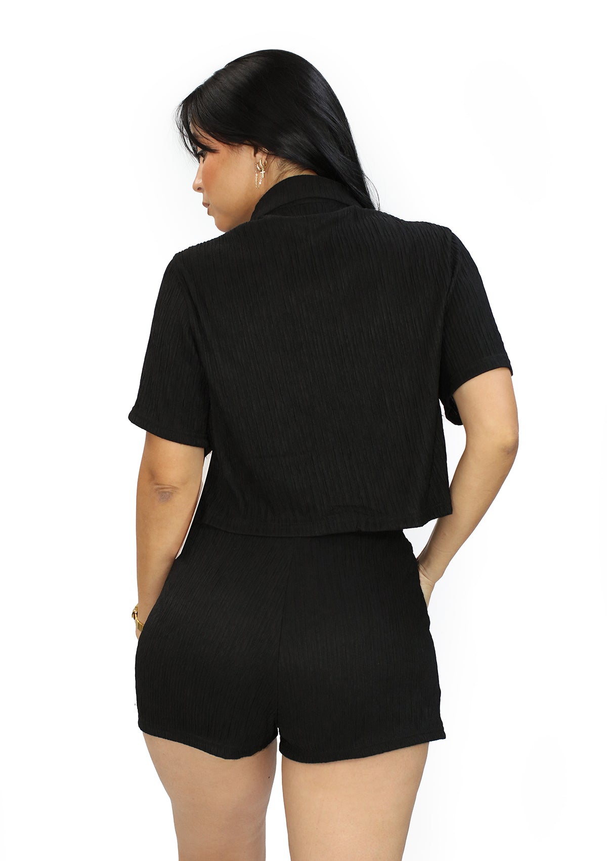 LP-IRIS-16S Black Set Top y Short de Mujer