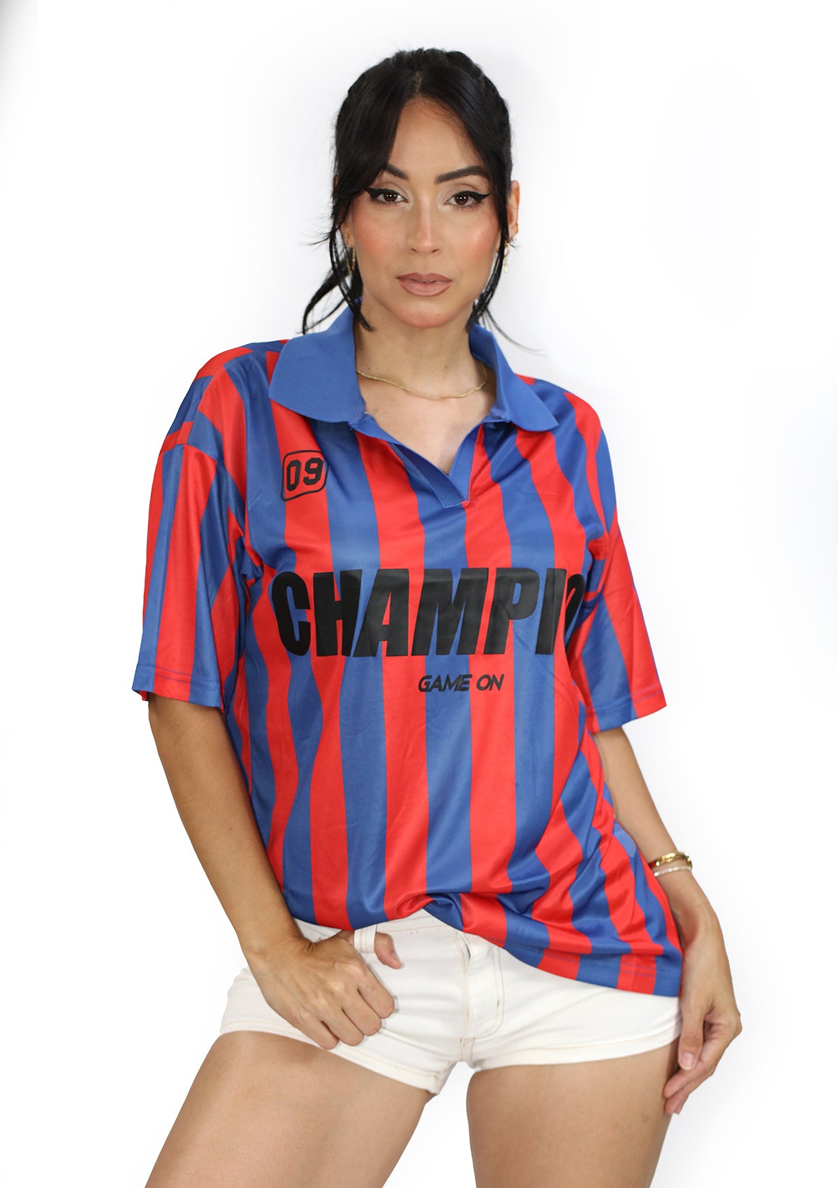 LP-JESSIE-03 Navy/Red Stripe Jersey Champion de Mujer