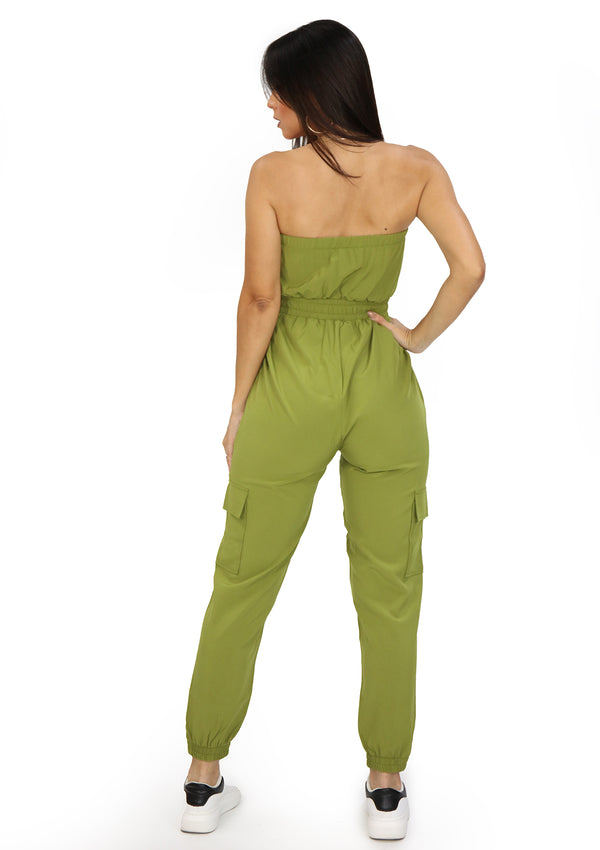 LPJS900 Olive Jumpsuit de Mujer
