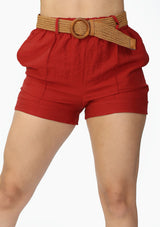 LP-LAUREN-04S Crimson Red Short de Mujer