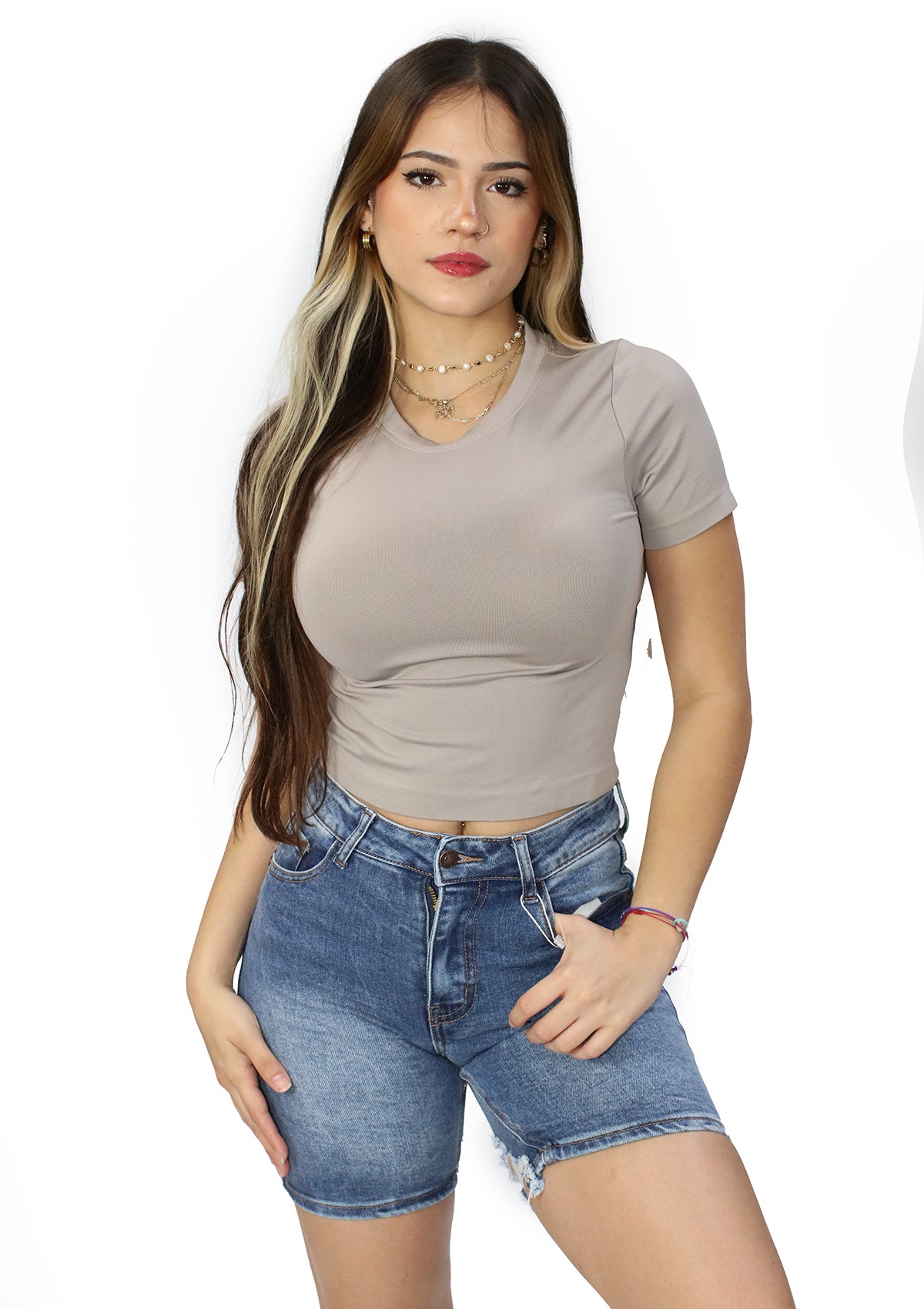 LP-NINA-02 Taupe Top de Mujer