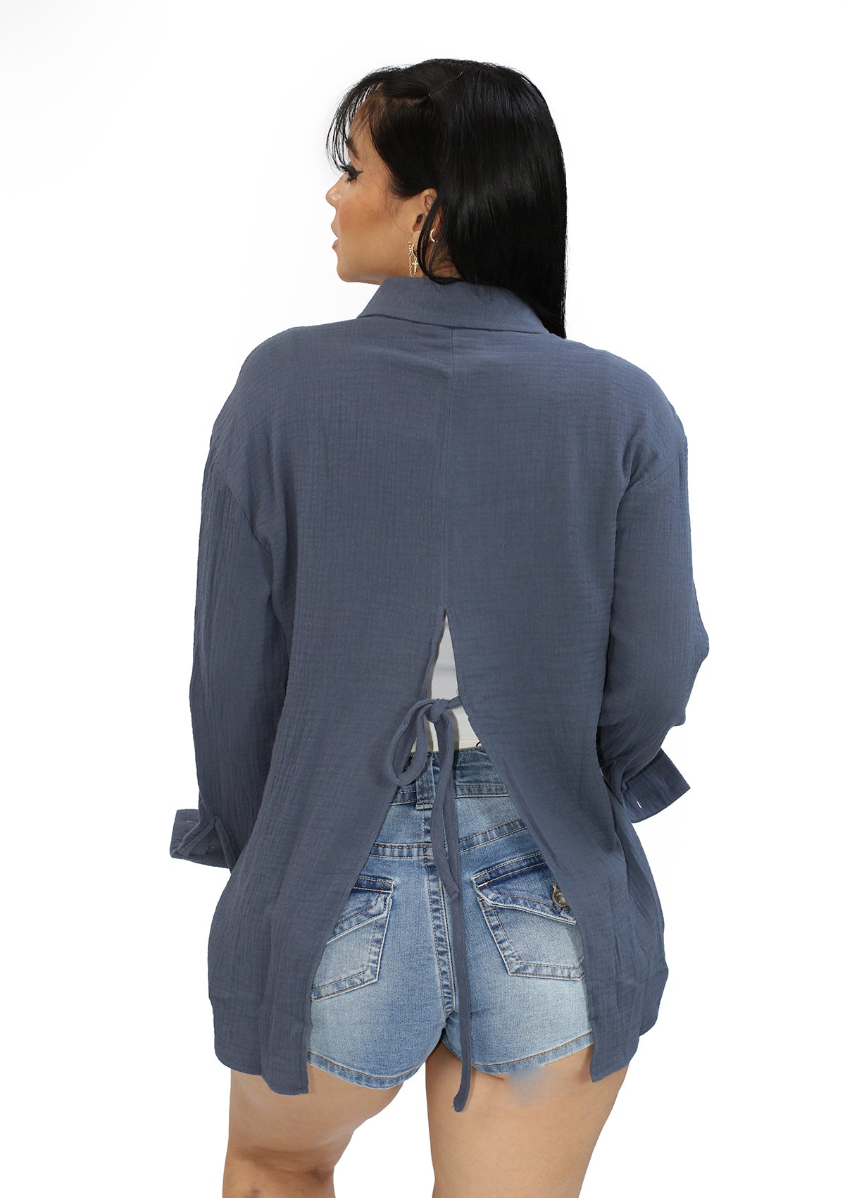 M-6172-ST Navy Blusa de Mujer