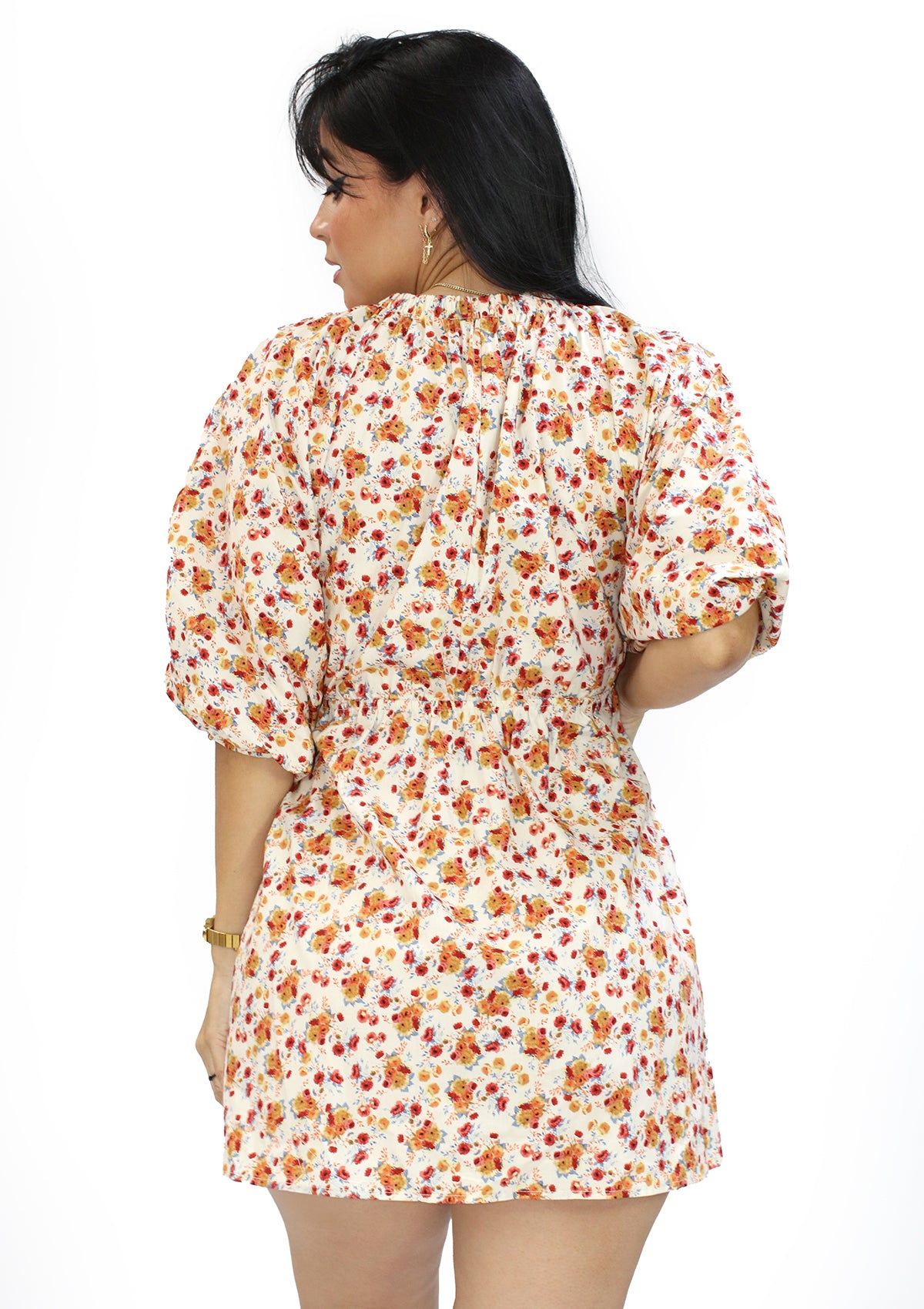 M-6185-ST White / Orange Traje de Mujer
