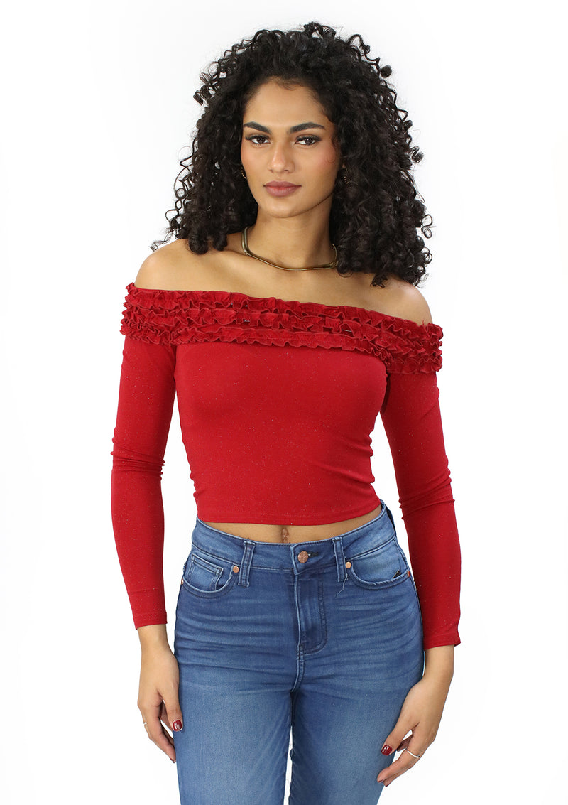 MM-A2706 Burgundy Blusa de Mujer